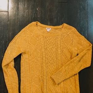 Mustard Yellow Cabled Sweater